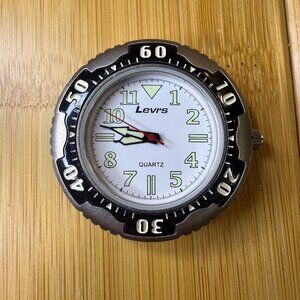 Vintage Levi's Stopwatch Rotating Bezel Black/Silver/White LEVU3135, 41.5mm